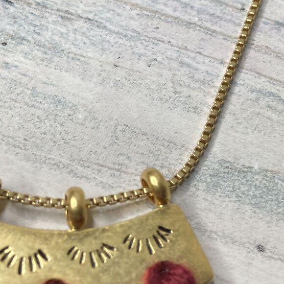 Elegant Gold and Burgundy Tassel Necklace - Picture 5 of 7